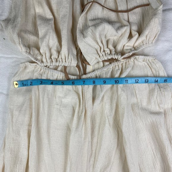 Cuca Strappy Cutouts Adjustable Canvas Jumpsuit with Secret Pants S/M - Picture 7 of 9